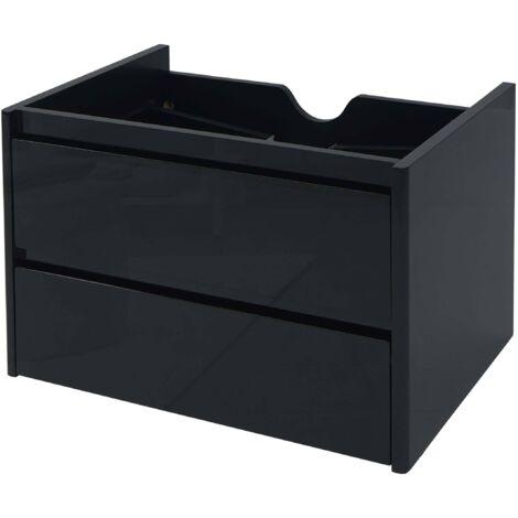 Meuble sous-vasque HWC-B19, meuble sous-vasque salle de bain, brillant Soft-Close 50x60cm noir