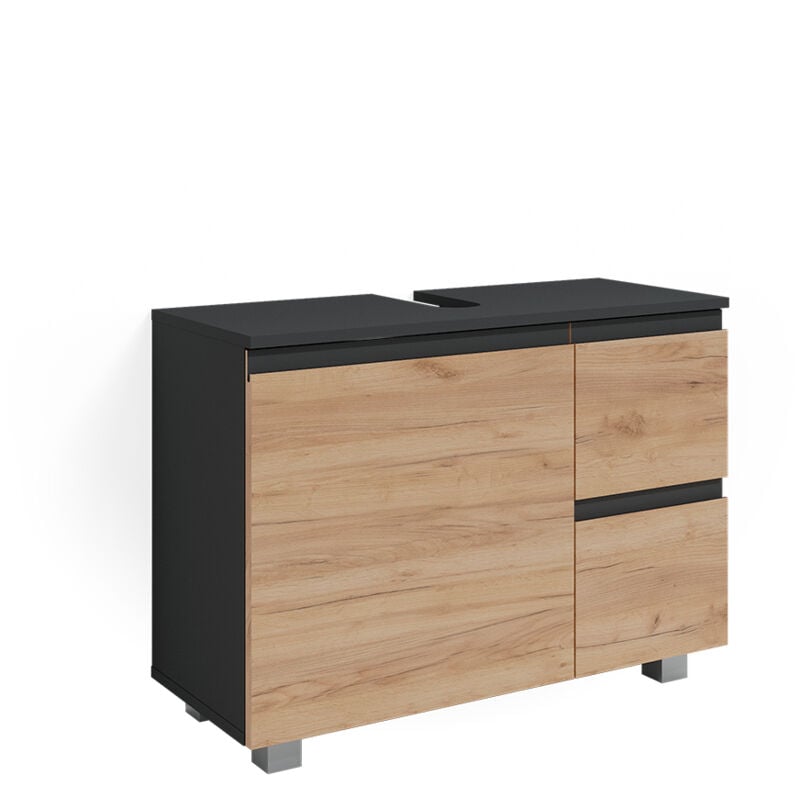 Vicco - Meuble sous vasque simple J-Shape, Sonoma, 80 x 60.8 cm