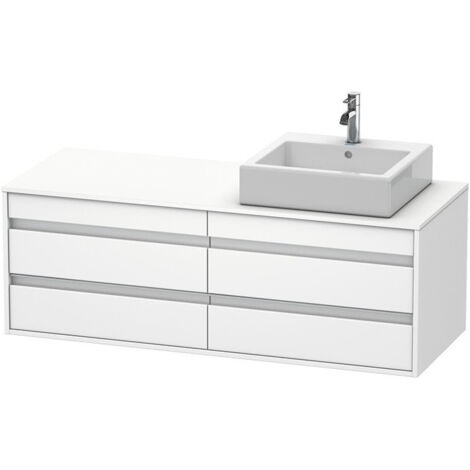 Meuble sous-vasque KETHO 550x1400x496m avec éclairagecken re blanc mat