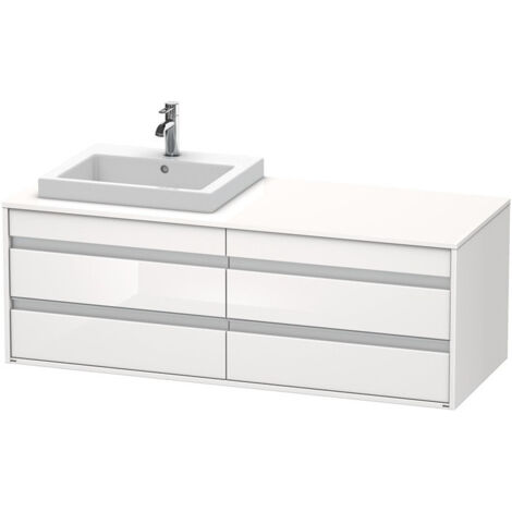 Meuble sous-vasque KETHO 550x1400x496mm WT li blanc brillant