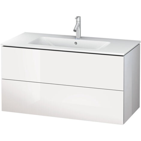 Meuble sous-vasque L-CUBE 1020x481x550mm blanc brillant lack
