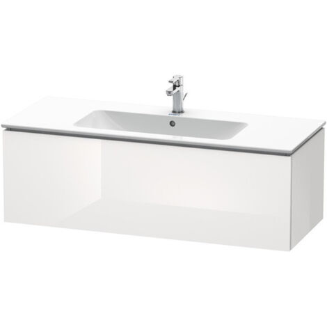 Meuble sous-vasque L-CUBE 1220x481x400mm blanc brillant lack