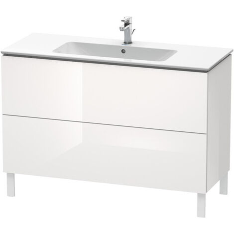 Meuble sous-vasque L-CUBE 1220x481x704mm blanc brillant