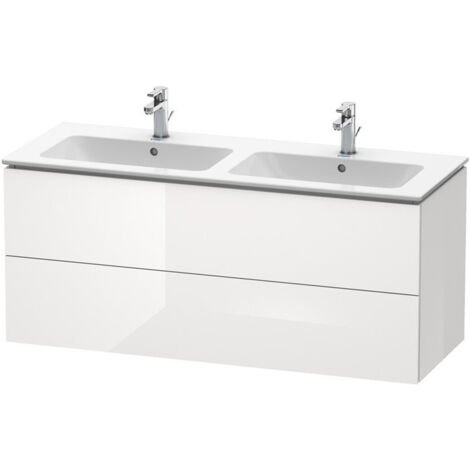 Meuble sous-vasque L-CUBE 1290x481x555mm blanc brillant lack