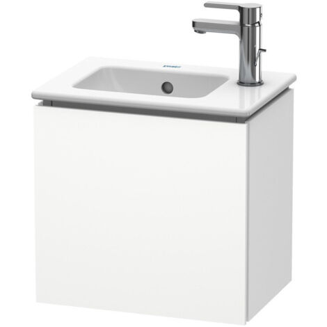 Meuble sous-vasque L-CUBE 294x420x400mm ouverture droite blanc mat
