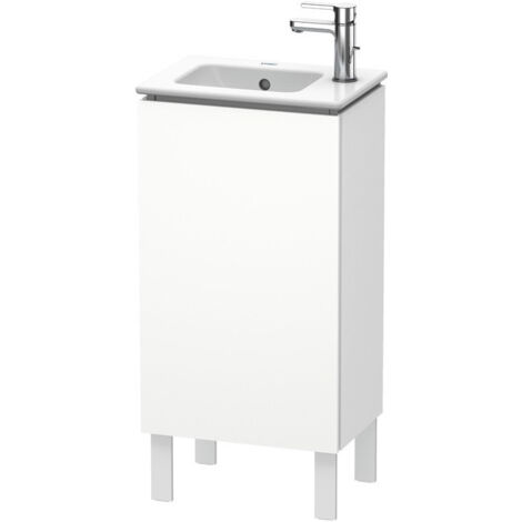 Meuble sous-vasque L-CUBE 294x420x704mm ouverture gauche blanc mat