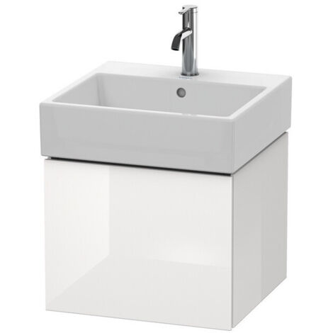 Meuble sous-vasque L-CUBE 394x484x459mm blanc brillant lack