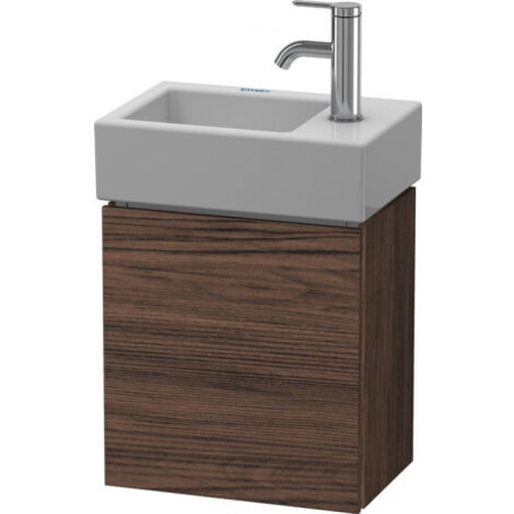 Meuble sous-vasque L-CUBE 400x364x241mm ouverture droite noyer foncé