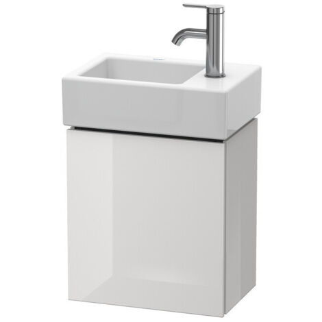 Meuble sous-vasque L-CUBE 400x364x241mm ouverture gauche blanc mat