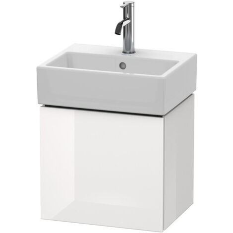 Meuble sous-vasque L-CUBE 400x434x341mm ouverture gauche blanc brillant