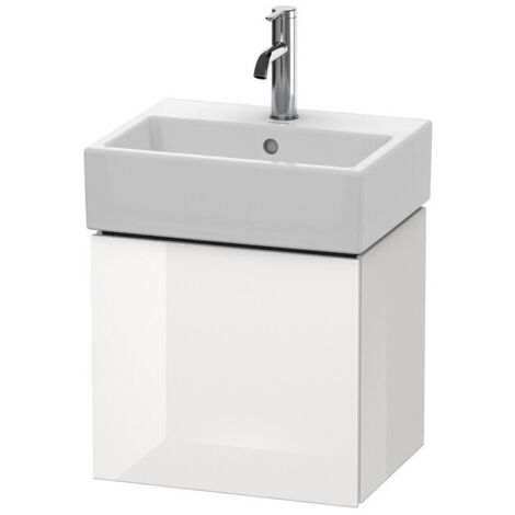 Meuble sous-vasque L-CUBE 400x434x341mm ouverture gauche blanc mat
