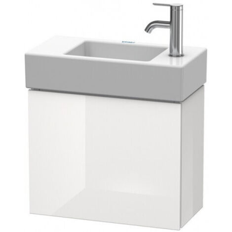 Meuble sous-vasque L-CUBE 400x480x240mm ouverture droite noyer foncé