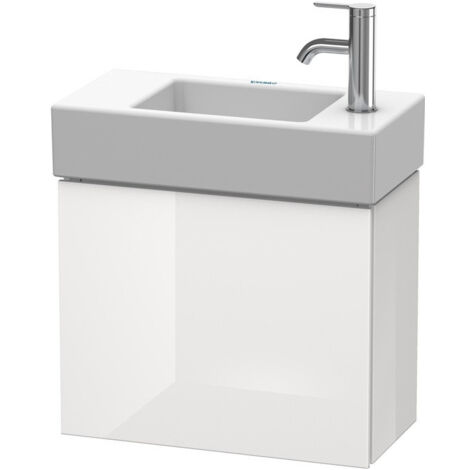 Meuble sous-vasque L-CUBE 400x480x240mm ouverture gauche blanc brillant lack