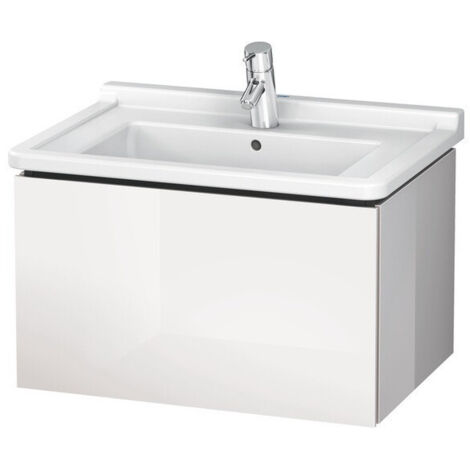 Meuble sous-vasque L-CUBE 469x670x408mm blanc brillant