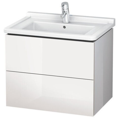 Meuble sous-vasque L-CUBE 469x670x558mm blanc brillant