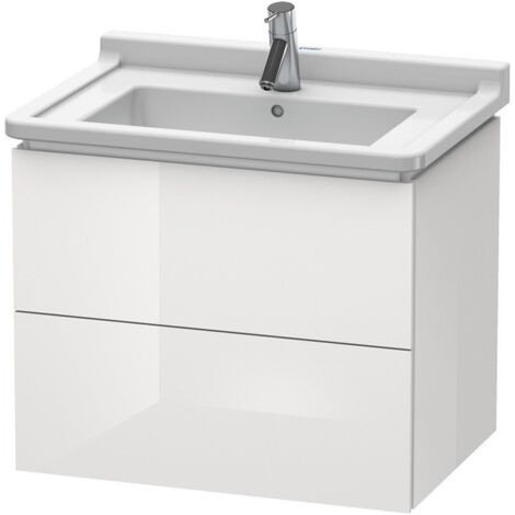 Meuble sous-vasque L-CUBE 469x670x558mm blanc brillant lack
