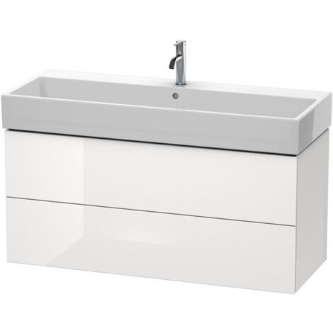 Meuble sous-vasque L-CUBE 544x1184x459mm blanc brillant lack