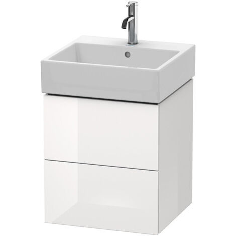Meuble sous-vasque L-CUBE 544x484x459mm blanc brillant