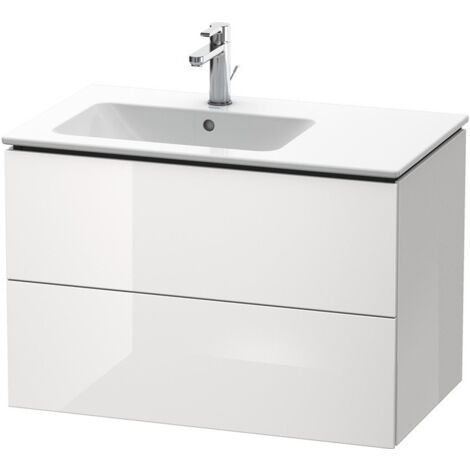 Meuble sous-vasque L-CUBE 550x820x481m avec éclairage li blanc brillant lack