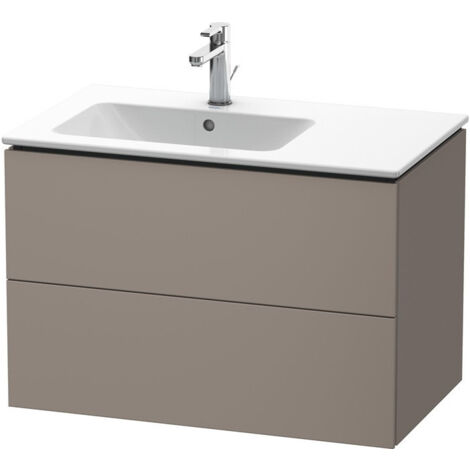 Meuble sous-vasque L-CUBE 550x820x481m avec éclairagecken li basalt mat
