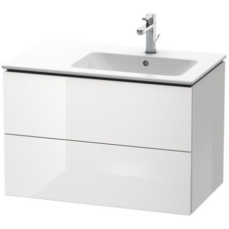 Meuble sous-vasque L-CUBE 550x820x481m avec éclairagecken re blanc mat