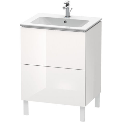 Meuble sous-vasque L-CUBE 620x481x704mm blanc brillant