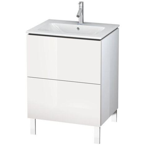 Meuble sous-vasque L-CUBE 620x481x704mm blanc brillant lack