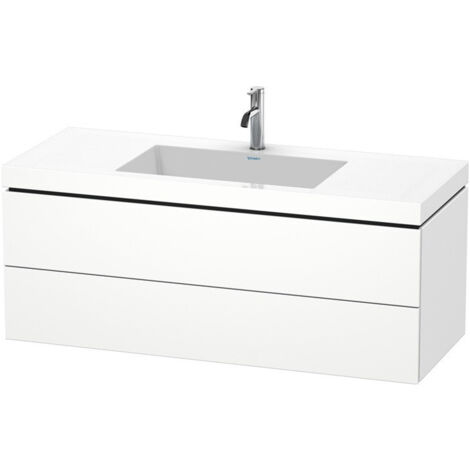 Meuble sous-vasque L-CUBE WT Vero Air 500x1200x480mm 1 trou de robinetterie blanc mat