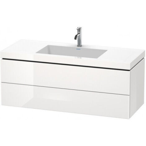 Meuble sous-vasque L-CUBE WT Vero Air 500x1200x480mm sans trou de robinetterie noyer foncé