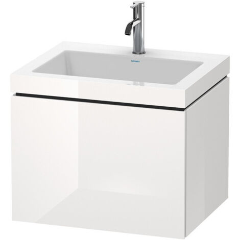 Meuble sous-vasque L-CUBE WT Vero Air 500x600x480mm 1 trou de robinetterie blanc brillant