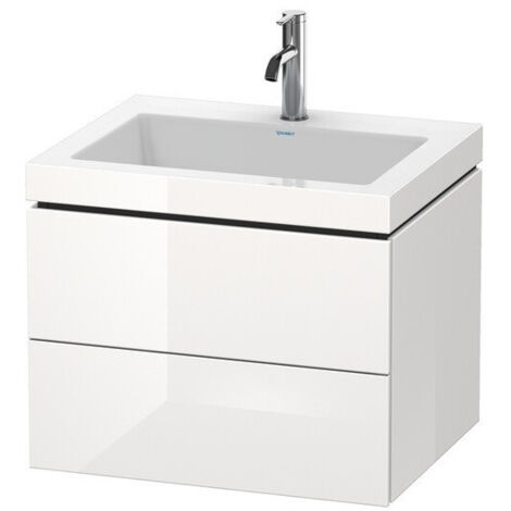Meuble sous-vasque L-CUBE WT Vero Air 500x600x480mm sans trou de robinetterie blanc brillant