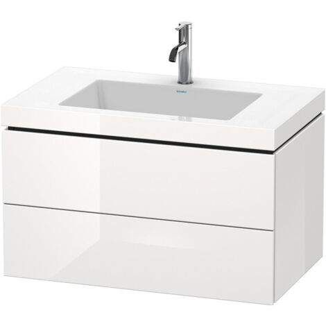 Meuble sous-vasque L-CUBE WT Vero Air 500x800x480mm 1 trou de robinetterie blanc brillant
