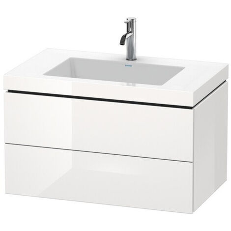 Meuble sous-vasque L-CUBE WT Vero Air 500x800x480mm sans trou de robinetterie blanc brillant