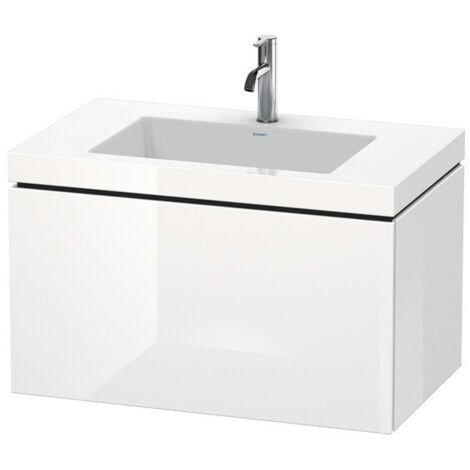 Meuble sous-vasque L-CUBE WT Vero Air 500x800x480mm sans trou de robinetterie blanc brillant