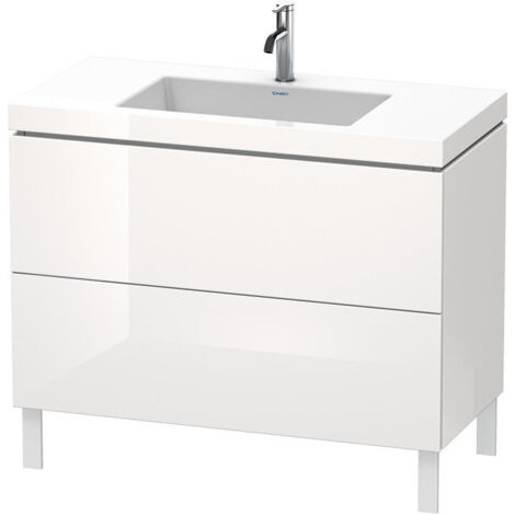 Meuble sous-vasque L-CUBE WT Vero Air 698x1000x480mm 1 trou de robinetterie blanc brillant