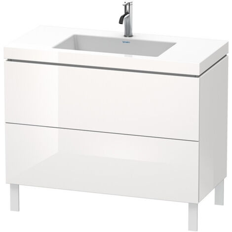 Meuble sous-vasque L-CUBE WT Vero Air 698x1000x480mm 1 trou de robinetterie blanc brillant