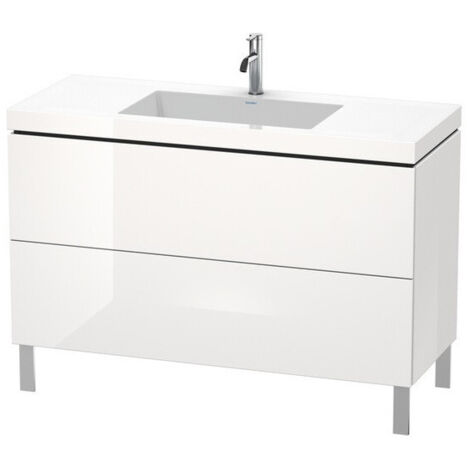 Meuble sous-vasque L-CUBE WT Vero Air 698x1200x480mm 1 trou de robinetterie blanc brillant