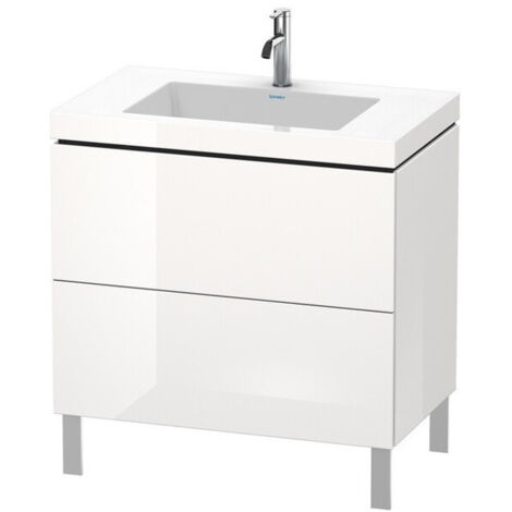 Meuble sous-vasque L-CUBE WT Vero Air 698x800x480mm sans trou de robinetterie blanc mat
