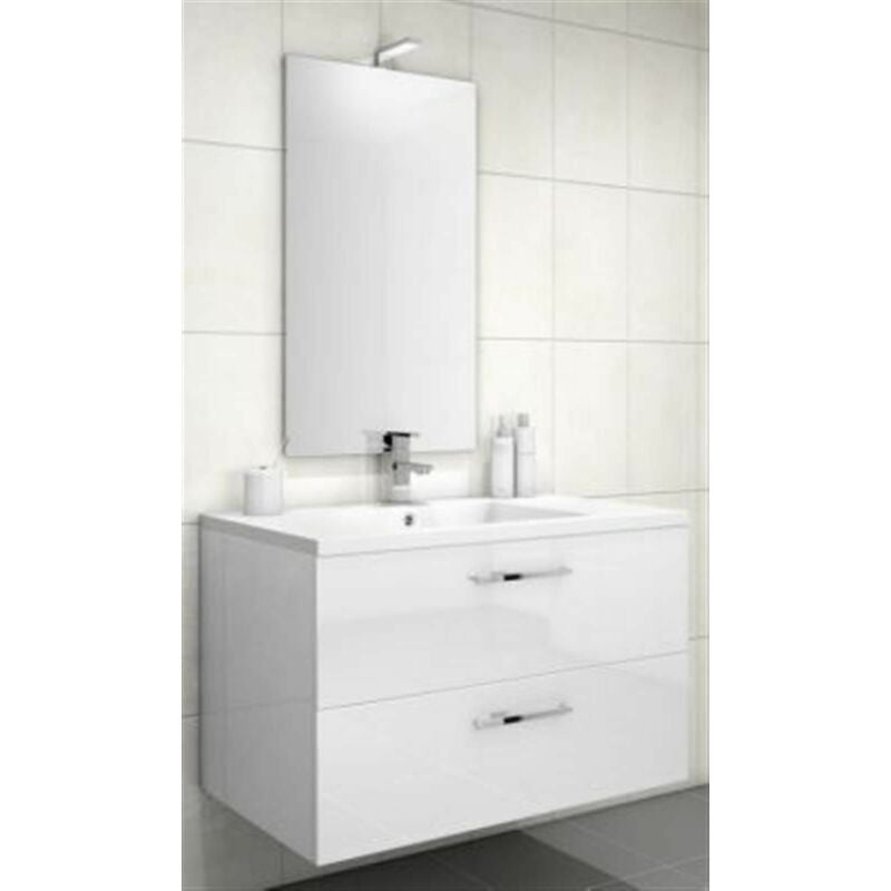 Discac - Meuble sous vasque loft 2 tiroirs (90 cm) - Modèle : Bois Origine Chêne Brut