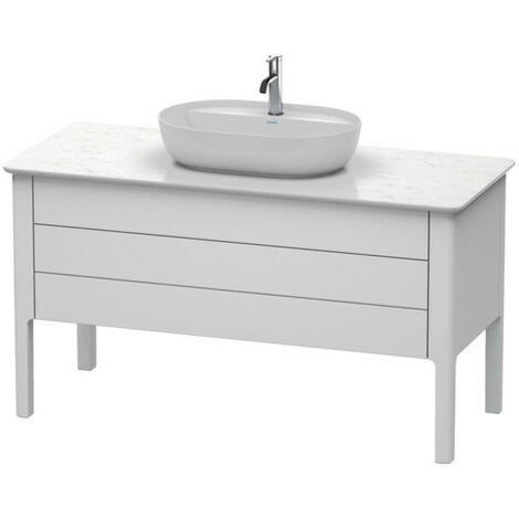 Meuble sous-vasque LUV 743x1388x570mm blanc semi-brillant