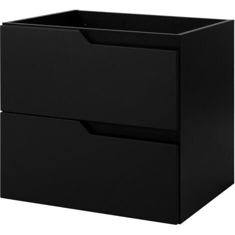 Meuble sous-vasque mural pour salle de bain, noir, 60 x 57 x 46 cm
