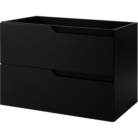 Meuble sous-vasque mural pour salle de bain, noir, 80 x 57 x 46 cm