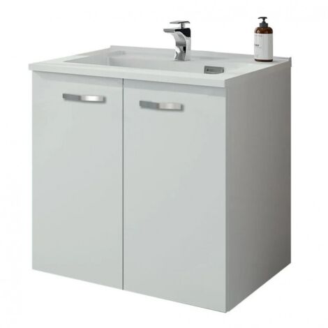 Meuble Sous-Vasque NEOVA Milano 2 Portes 80cm Blanc Brillant - A2355731