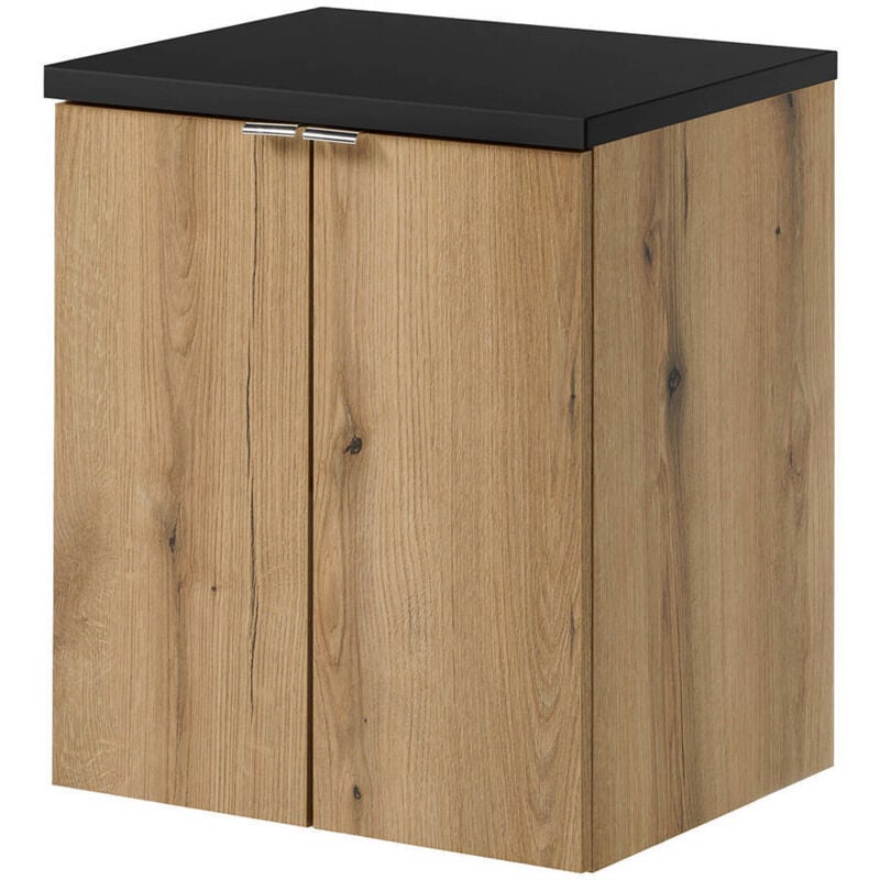 [en.casa] - Meuble sous-vasque newport 50 x 60 x 40 cm effet chêne noir