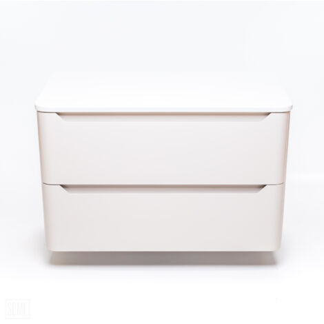 Meuble sous vasque simple 792x456x480mm – Panneau MDF 18mm – Résistant à l'humidité – Finition satinée – Tiroirs à fermeture douce