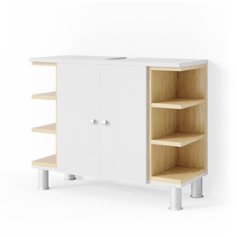 Meuble sous vasque simple Aquis, Blanc, 79.6 x 64 cm, Vicco