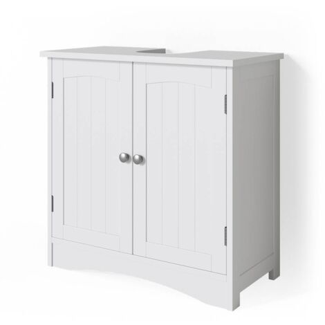 Meuble sous vasque simple Bianco, Blanc, 60 x 60 cm, Vicco
