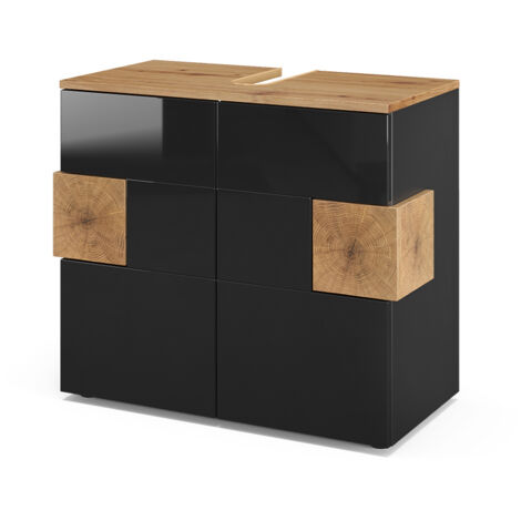 Vicco – Meuble sous vasque simple Eden – Anthracite – Dimensions 73 x 64 x 37 cm – Panneau de particules 16 mm – Installation facile