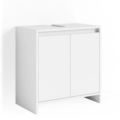 Vicco – Meuble sous vasque simple blanc 58 x 60 cm – Panneau de particules 16 mm – Revêtement mélamine – Installation facile