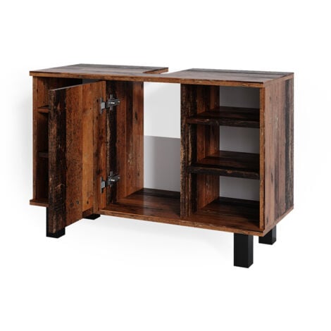 Meuble sous vasque simple Fynn, Bois antique, 80 x 54 cm, Vicco